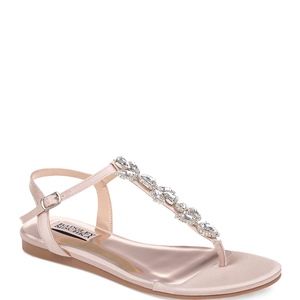 Badgley Mischka Sissi Embellished Satin Sandals